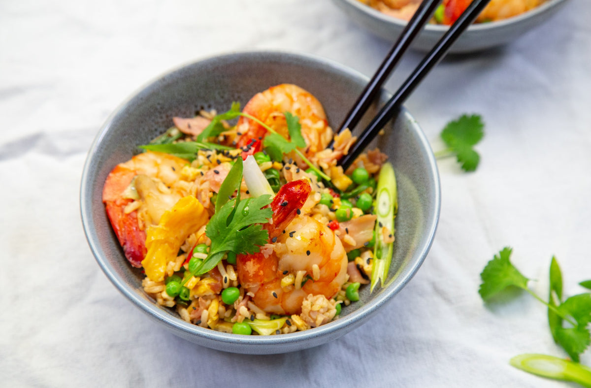 Leftover Christmas Ham, Prawn and Egg Fried Rice Recipe | Airborne Honey