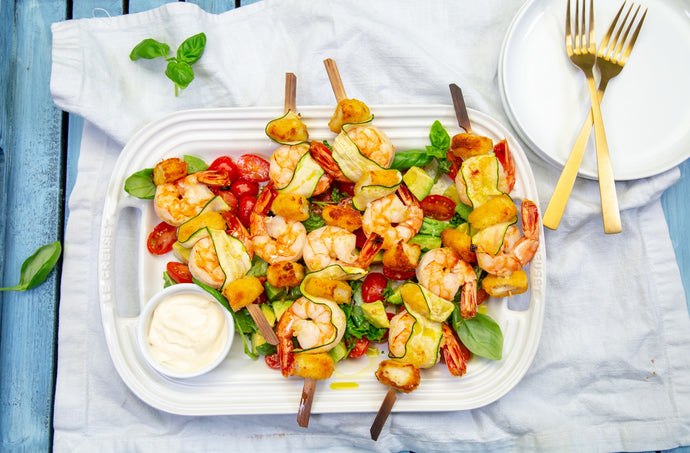 Crumbed Fish & Prawn Skewers Recipe