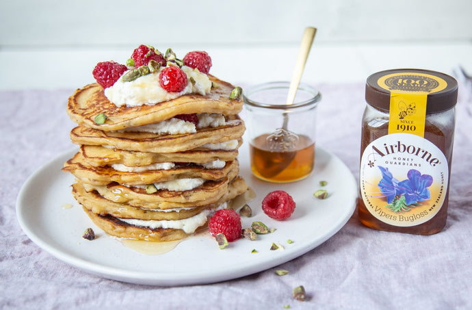 Thick Banana, Honey & Ricotta Pancakes Recipe